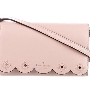 Kate Spade Magnolia Street Crossbody Purse Pink Eyelet Leather Shoulder Strap